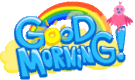 Rainbow Good Morning Smiley Emoticon